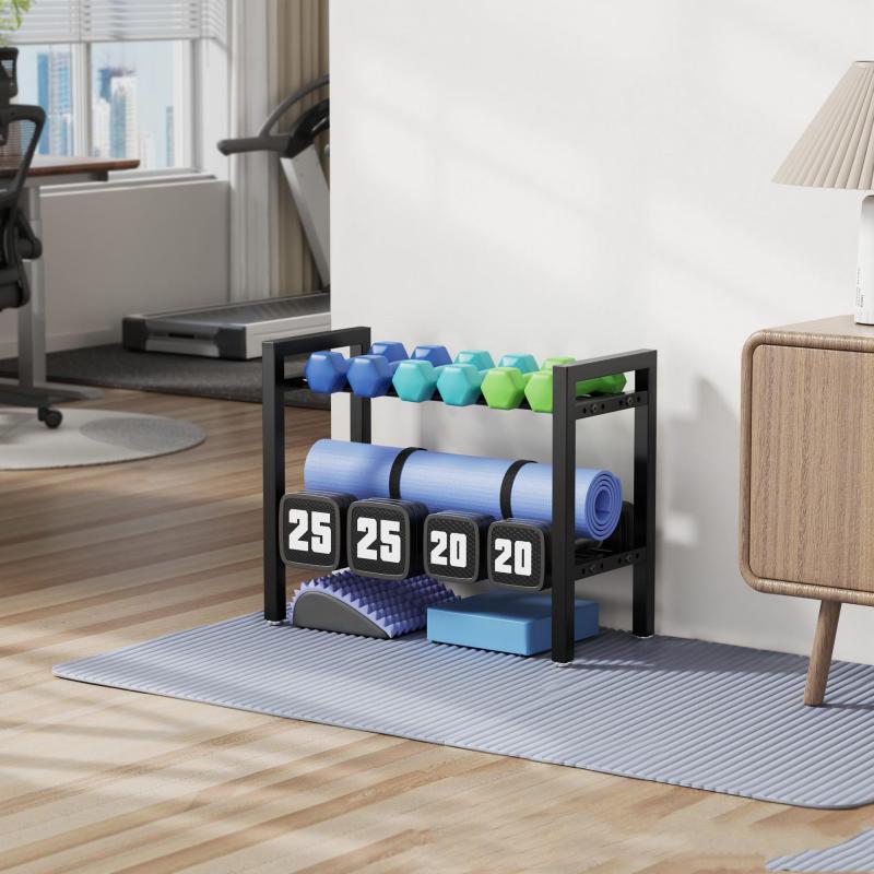 Home Gym Organization - Porta manubri regolabile in metallo, supporto
