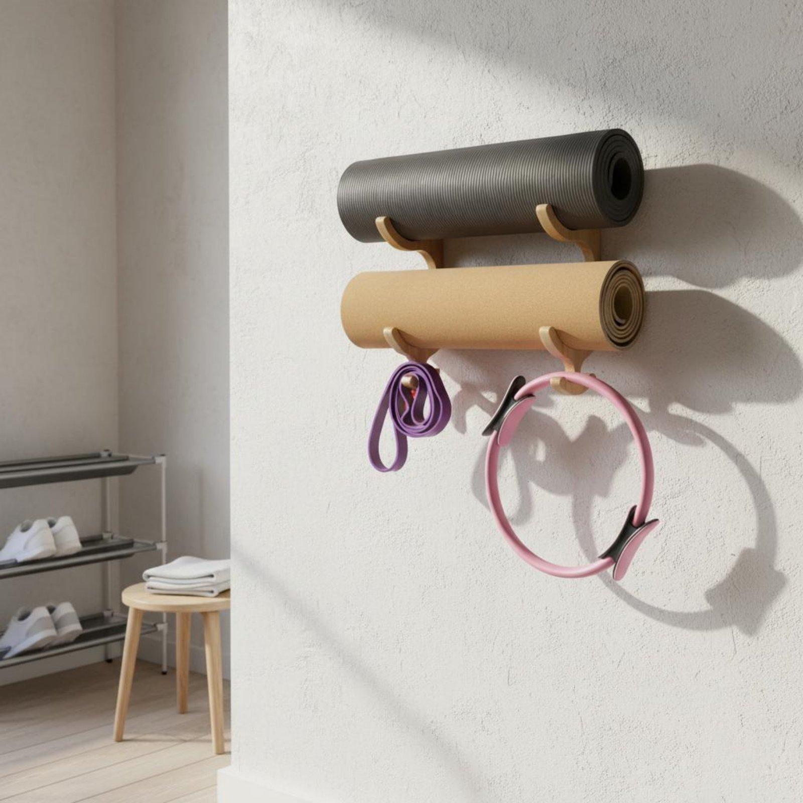 Home Gym Yoga Mat Storage - Mensola in Legno per Tappetini Yoga,