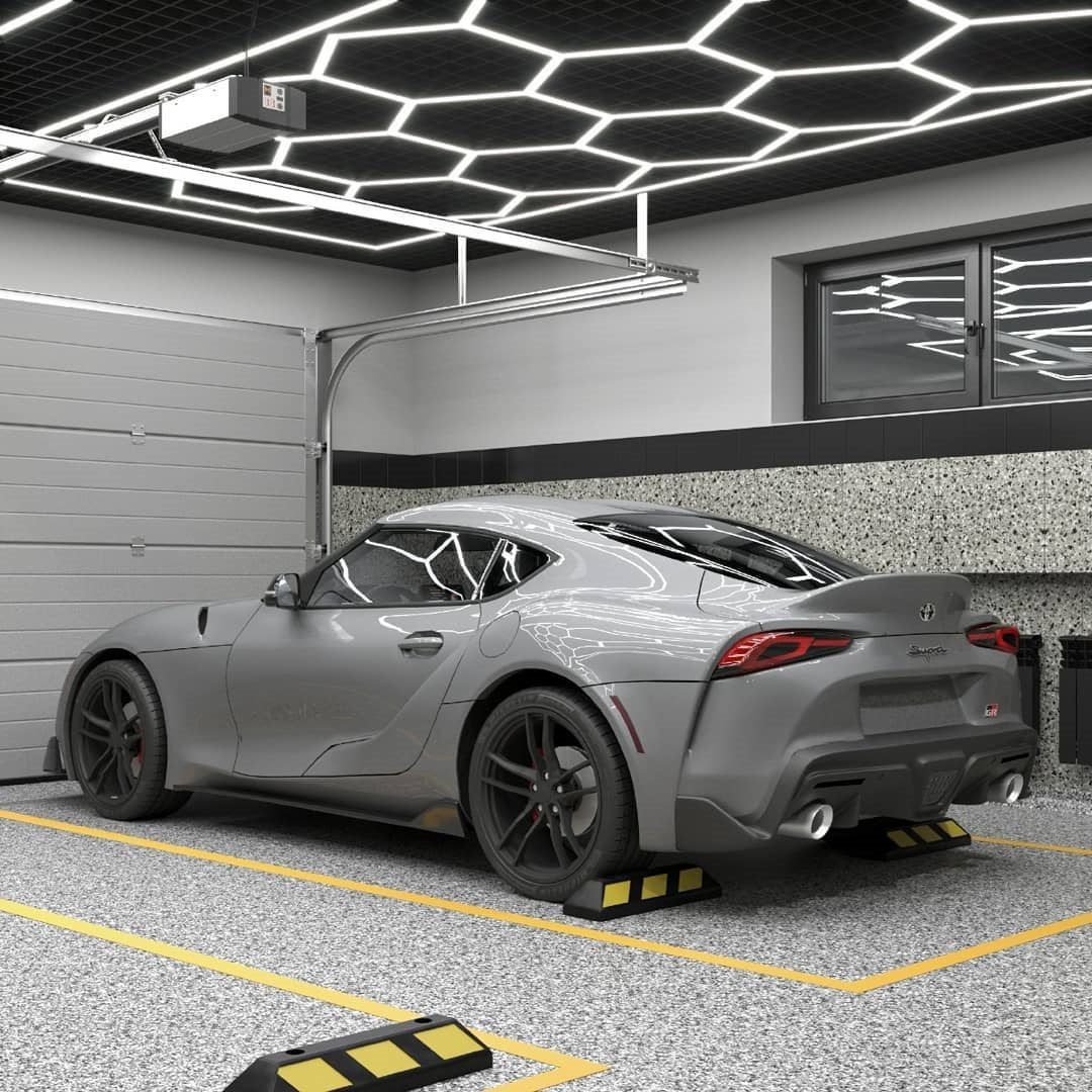 Home Gym Youtube - Luce per garage esagonale 110-240V 6500K