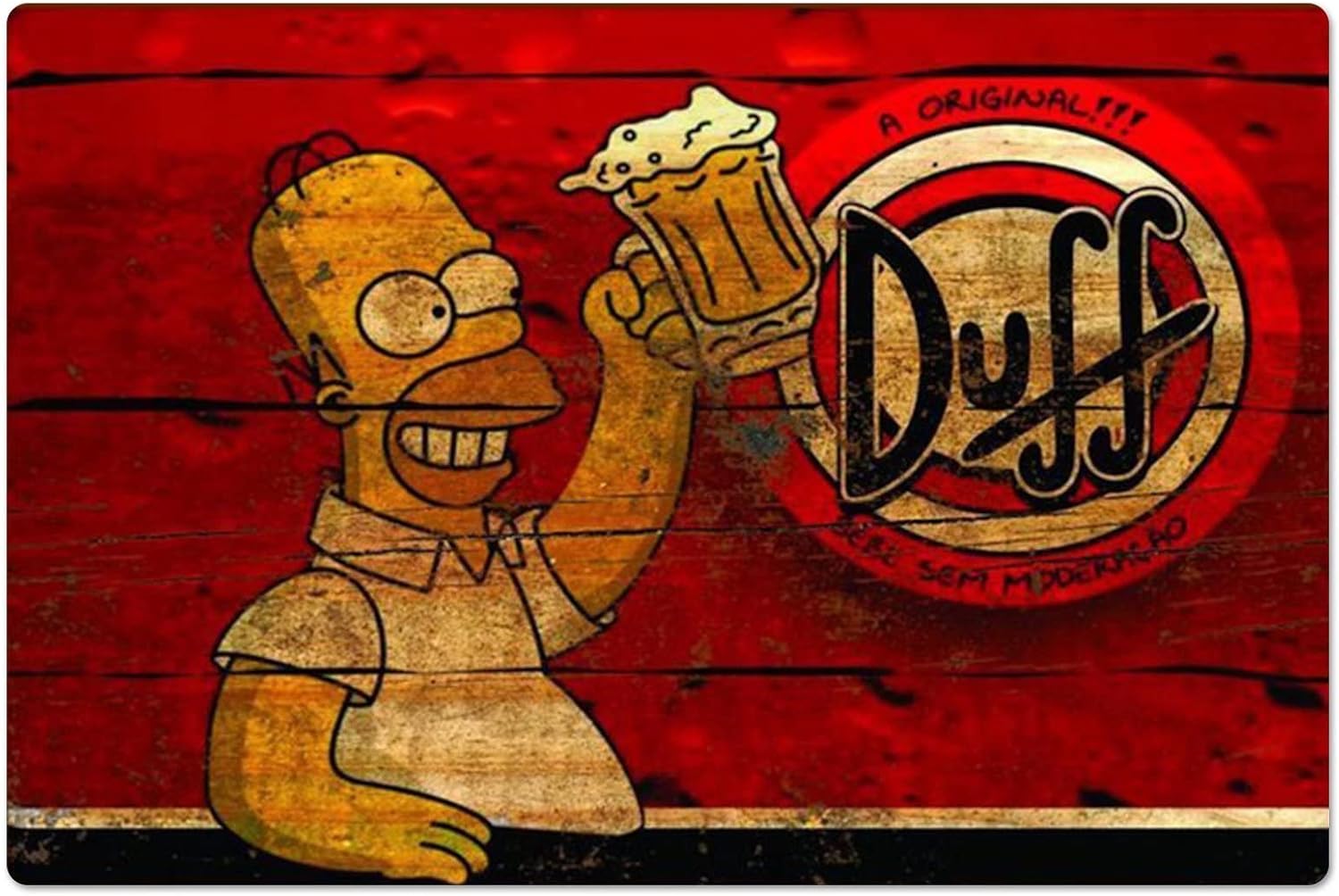 Home Gym Decor - Targa in Metallo Retrò Homer Duff