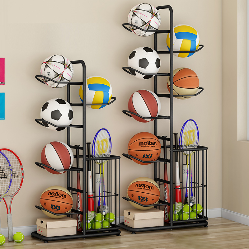 Home Gym Organization - Porta Palloni Sportivi Autoportante per Basket,