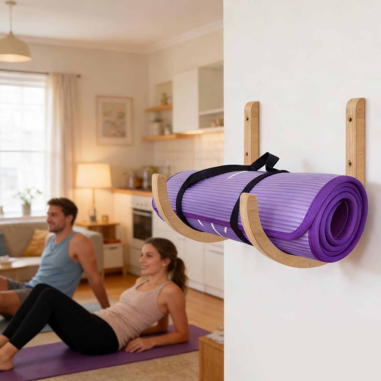 Supporto da parete in legno pe - Home Gym Yoga Mat Storage recensione e prezzo