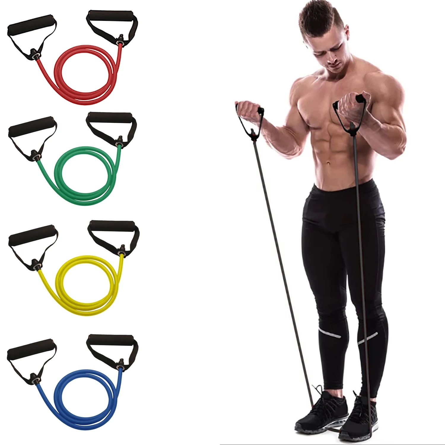 Fasce di resistenza con manici - Home Gym Leg Press recensione e prezzo